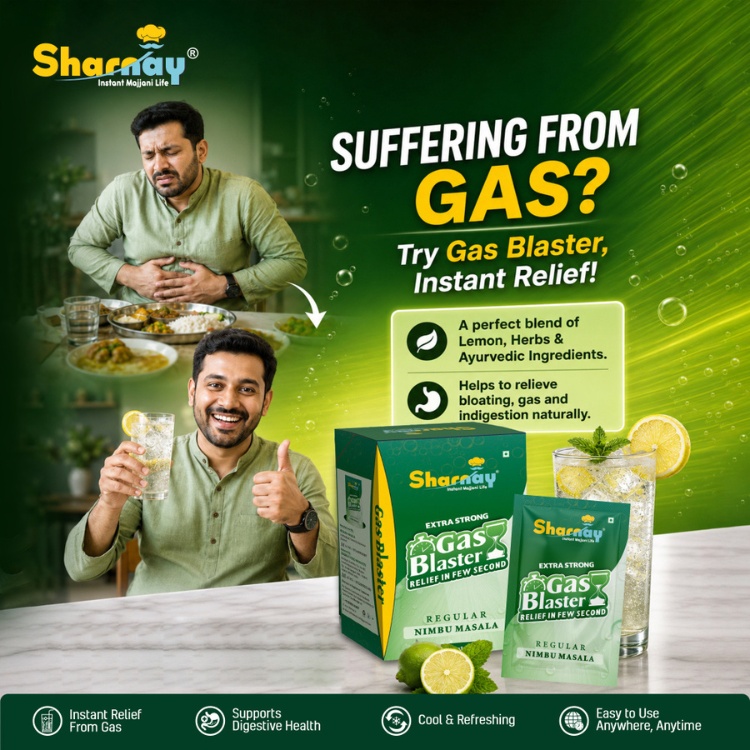 SHARNAY Gas Blaster Nimbu Masala Soda Premix 1 Qty | Instant Lemon Masala Soda Drink Mix l Gas & Acidity Relief - Image 3