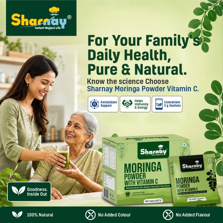 SHARNAY Moringa Powder with Vitamin C 1 Qty | India's First Vitamin C Enriched Moringa Sachets | Daily Superfood Nutrition | Easy to Mix & Carry | No Bitter After Taste - Image 3
